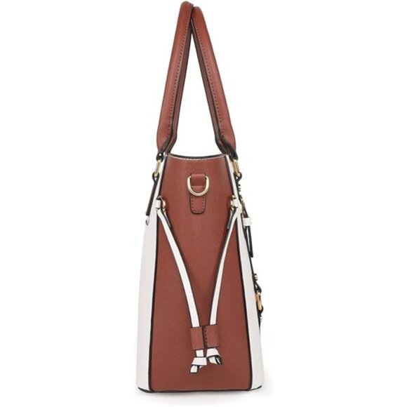 Montana West 3PCS Purses Women Tote Wallet Set Shoulder Bags Beige & Brown NEW - Picture 3 of 6